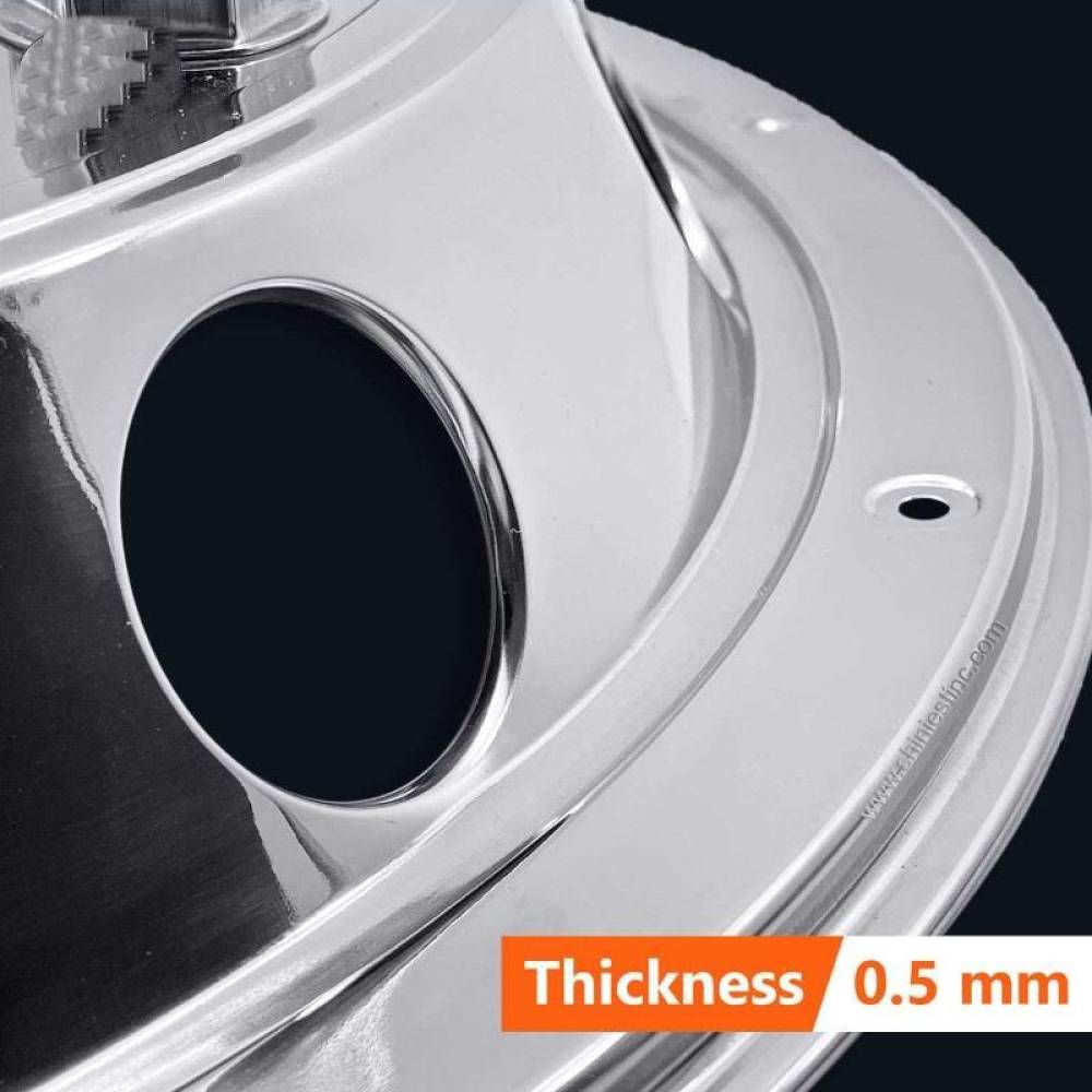 Capac roata 22,5inch, fata, din otel inoxidabil, bombat, pentru autobuz, tir, sistem montare cu suruburi antifurt, 524F A2A