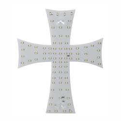 Cruce luminoasa alba camion, 84 LED-uri, 12-24V, prindere cu ventuze, 100U103W 