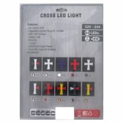 Cruce luminoasa rosie camion, 84 LED-uri, 12-24V, prindere cu ventuze, 100U103R 