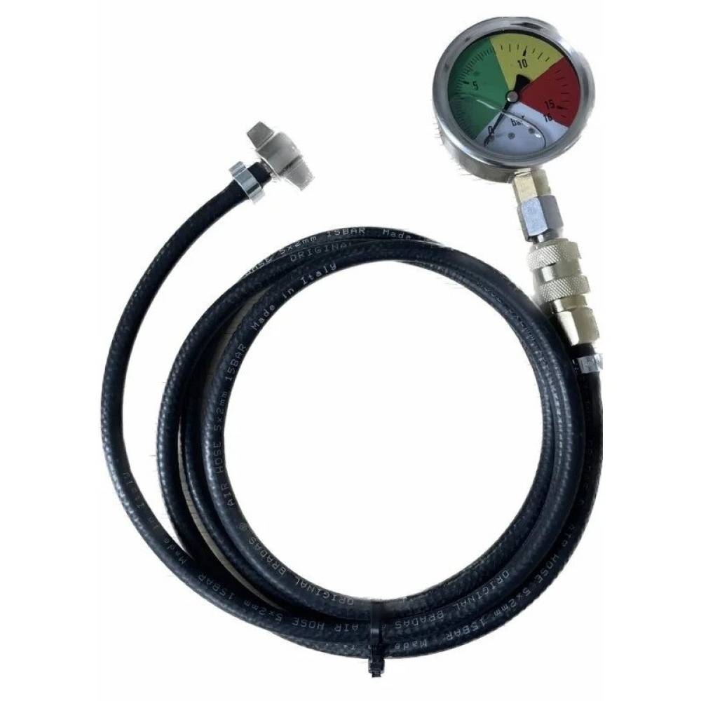 Manometru cu glicerina 16bar, pentru erbicidator, cu furtun de 2m cu mufa fluture, PPM062