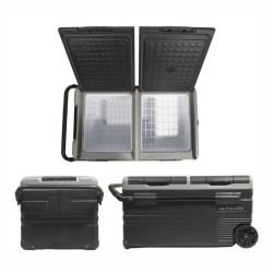 Frigider auto cu compresor 75L, cu 2 compartimente, 12V-24V-230V, -20°C, conectare bluethooth, cu aplicatie pe telefon, Ice Box Duo, 07099 Alpicool