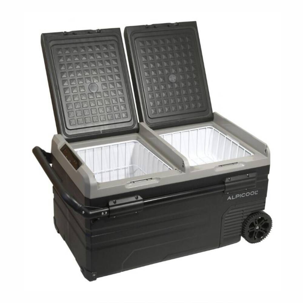 Frigider auto cu compresor 75L, cu 2 compartimente, 12V-24V-230V, -20°C, conectare bluethooth, cu aplicatie pe telefon, Ice Box Duo, 07099 Alpicool