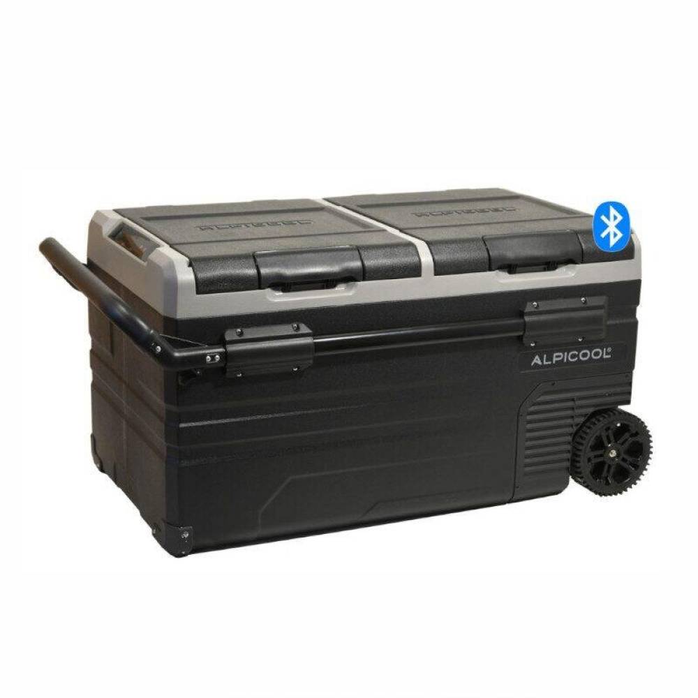 Frigider auto cu compresor 75L, cu 2 compartimente, 12V-24V-230V, -20°C, conectare bluethooth, cu aplicatie pe telefon, Ice Box Duo, 07099 Alpicool