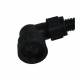 Mufa conector cu 2 pini, mama, pentru lampi, in L, neagra cu cablu, PRW002 TruckLed