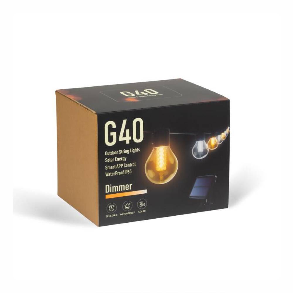 Ghirlanda luminoasa solara, 15 becuri LED, 7.5m, aplicatie bluetooth, G40 11743 Garden of Eden