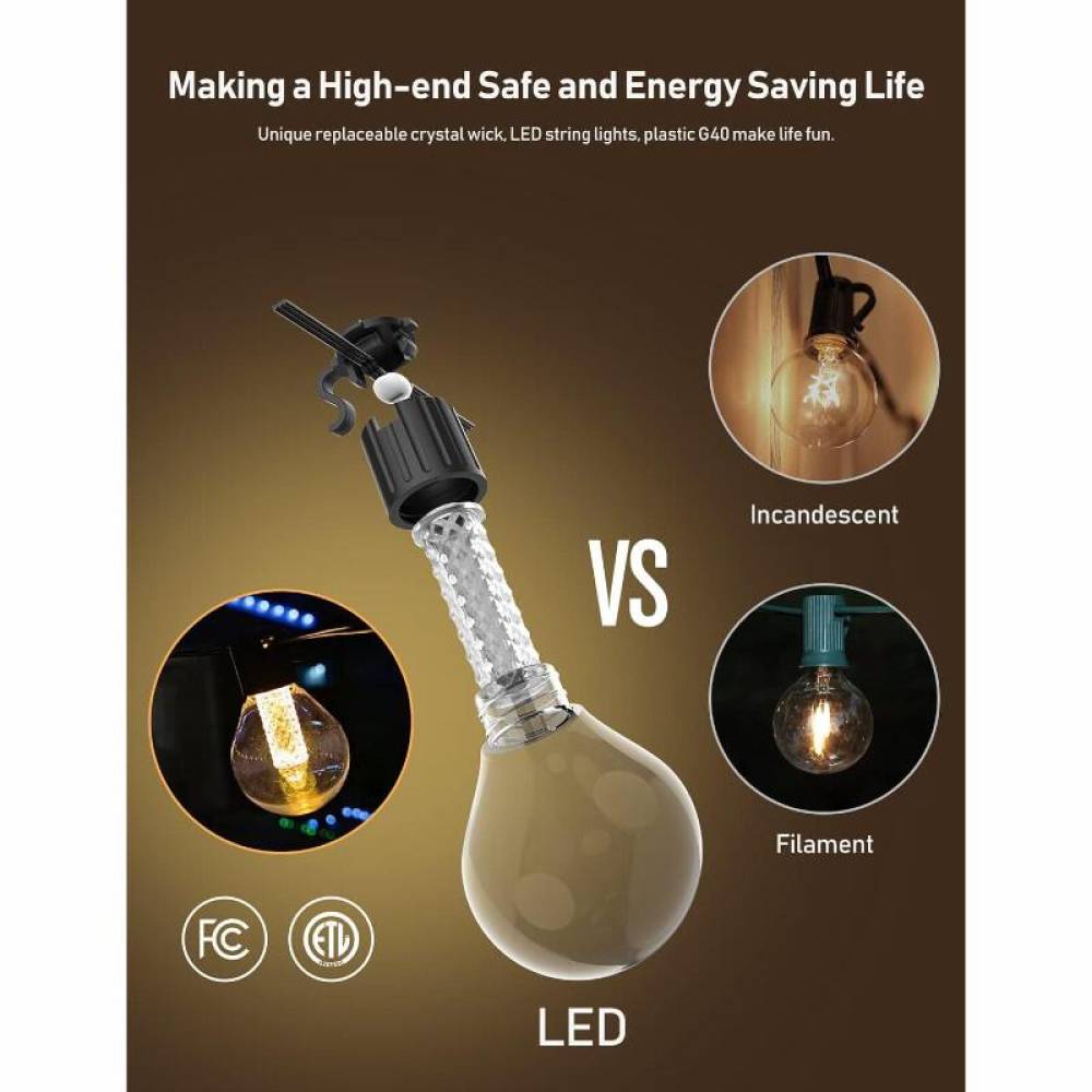 Ghirlanda luminoasa solara, 15 becuri LED, 7.5m, aplicatie bluetooth, G40 11743 Garden of Eden