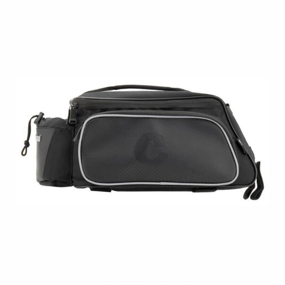 Borseta bicicleta, umar, montare pe portbagaj, 10l, 2 in 1, cu 3 buzunare si locas bidon apa, neagra, 12031 Compass