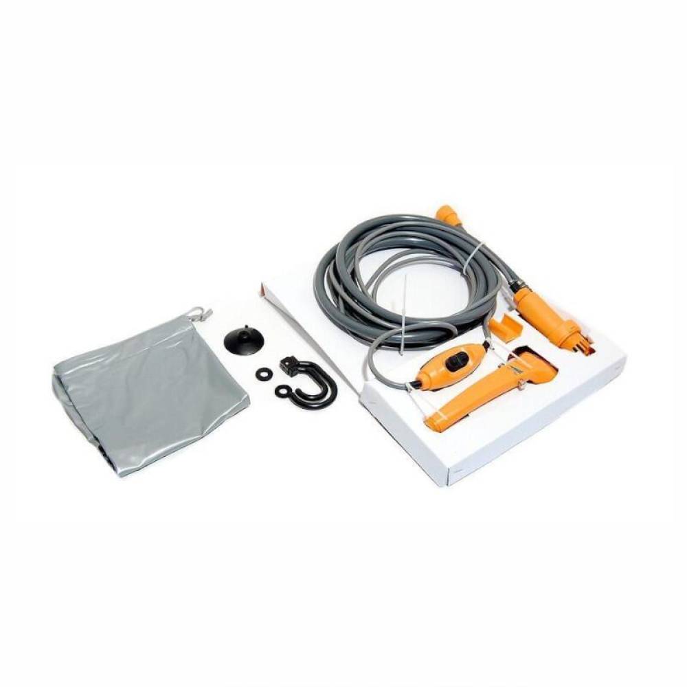 Dus portabil cu pompa de apa, 12V, 60W, 10l/min, prindere cu carlig sau ventuza, pentru camping, 07253 Compass 