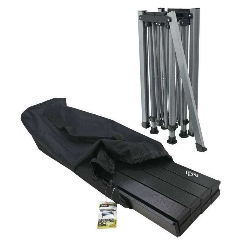 Masa camping pliabila, 123x55cm, din aluminiu, ajustabila, pentru camping, plaja, picnic, cu spatiu depozitare, Roll 13492 Cattara