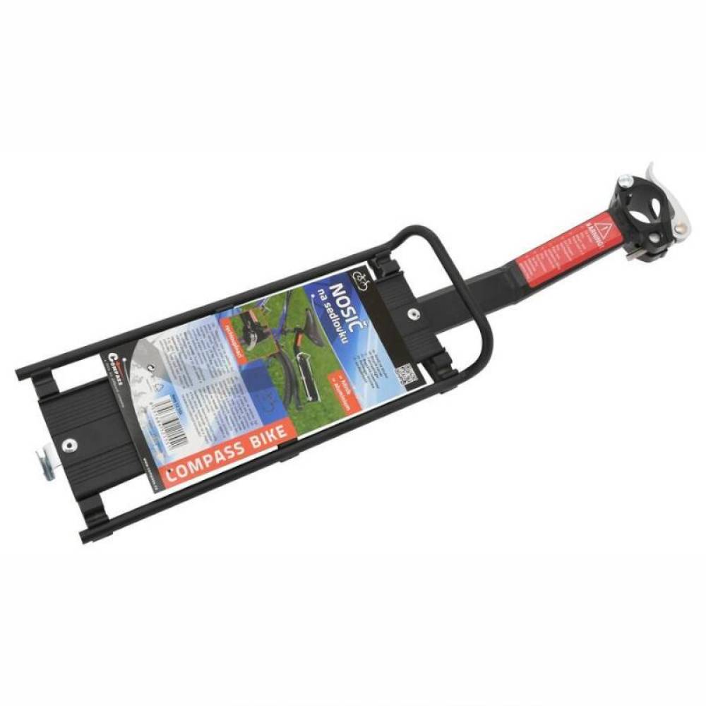 Portbagaj bicicleta, prindere teava sezut cu clema rapida, aluminiu, 12155 Compass 