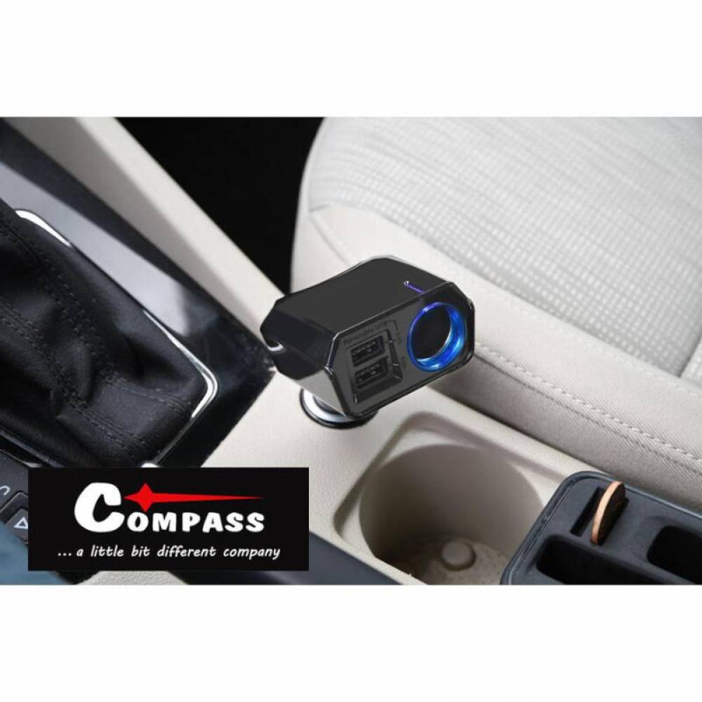 Stecher priza cu 2 USB-uri Dual Side, 12V, 2.4A, rabatabil, Select, 07431 Compass