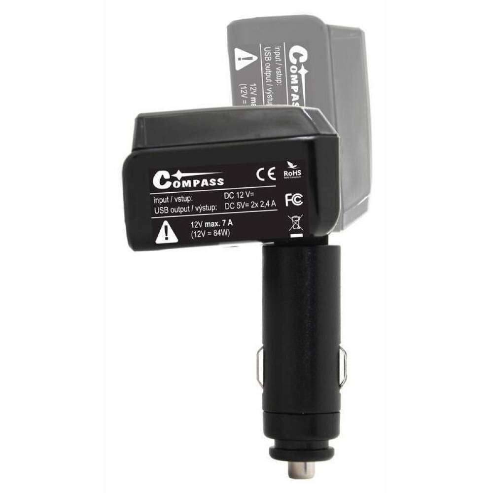 Stecher priza cu 2 USB-uri Dual Side, 12V, 2.4A, rabatabil, Select, 07431 Compass