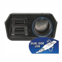 Stecher priza cu 2xUSB-uri Dual Side, 12V 2.4A, cu fir, fixare cu adeziv, Select, 07432 Compass