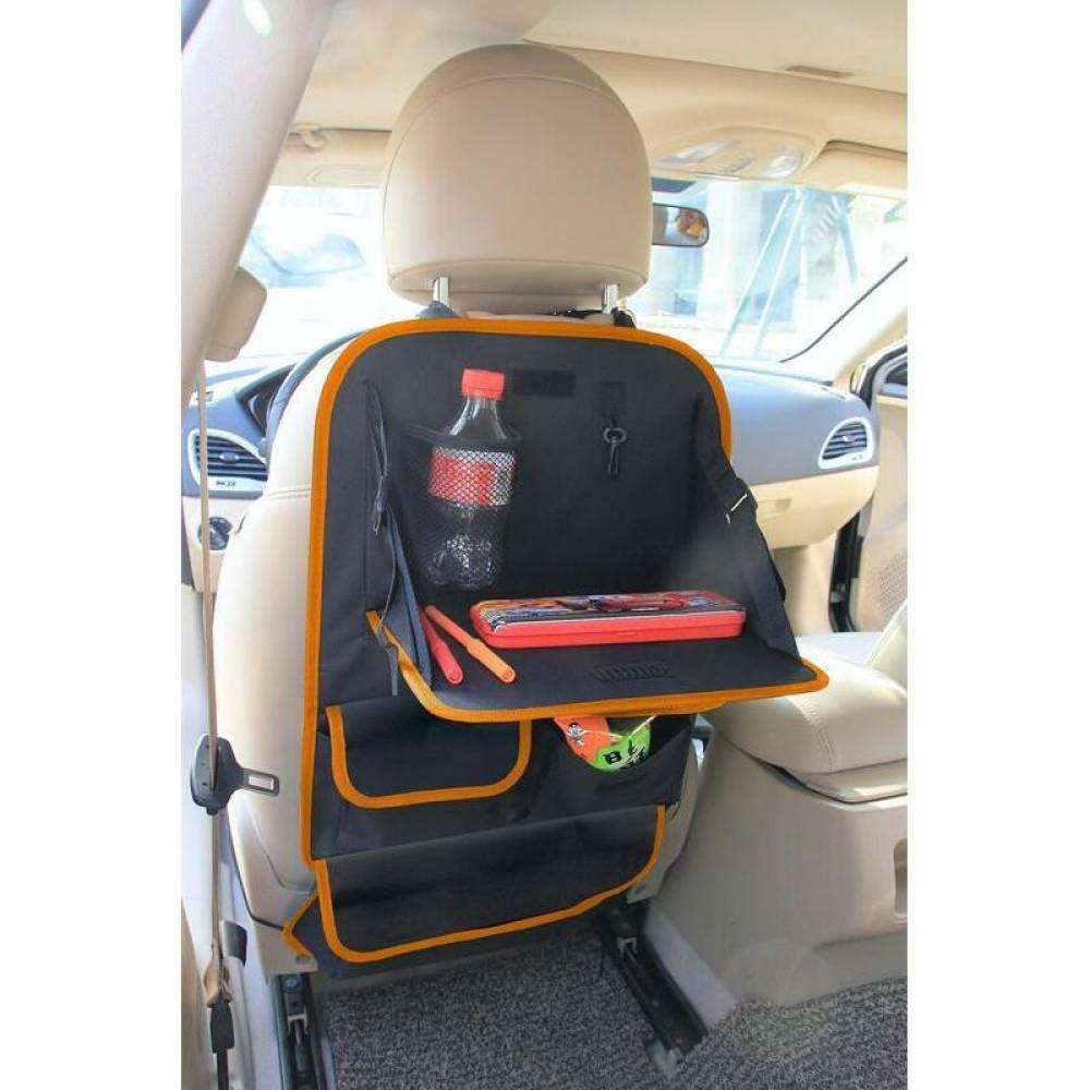 Organizator spate scaun, cu masuta si buzunare, Orange, 06601 Compass