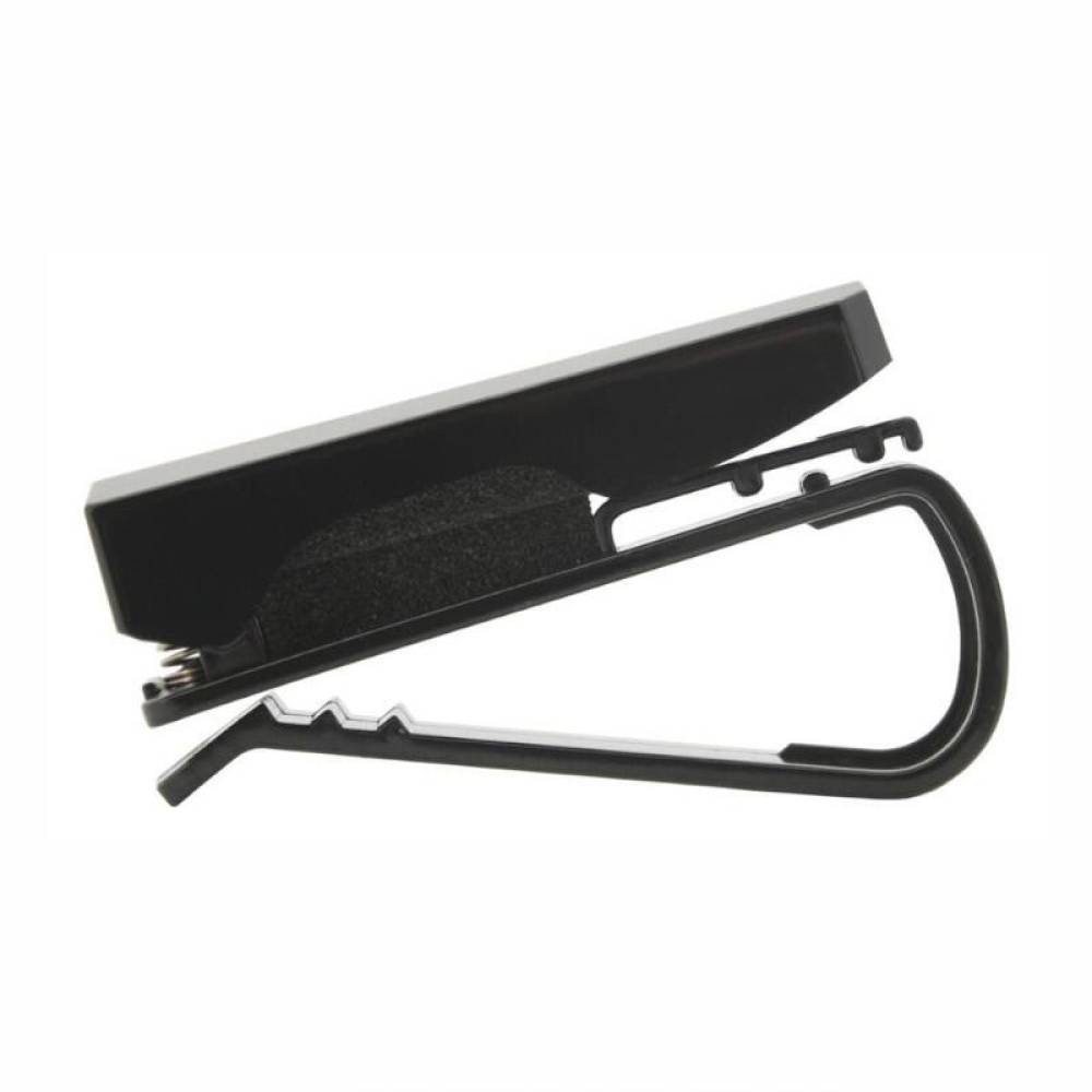 Suport ochelari, card, cu clema, prindere la parasolar, negru-crom, 06279 Compass
