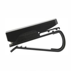 Suport ochelari, card, cu clema, prindere la parasolar, negru-crom, 06279 Compass