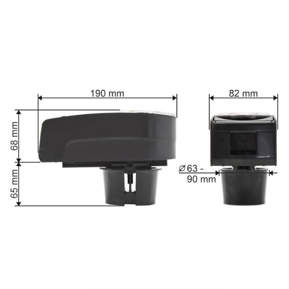 Suport pahar si telefon, rotativ, cu baza ajustabila, multifunctional, negru-crom, Select, 06271 Compass