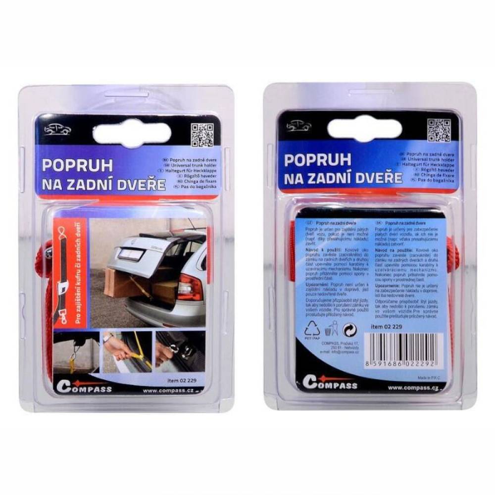 Chinga fixare portbagaj, 33-100cm, latime 25mm, rosie, 02229 Compass 