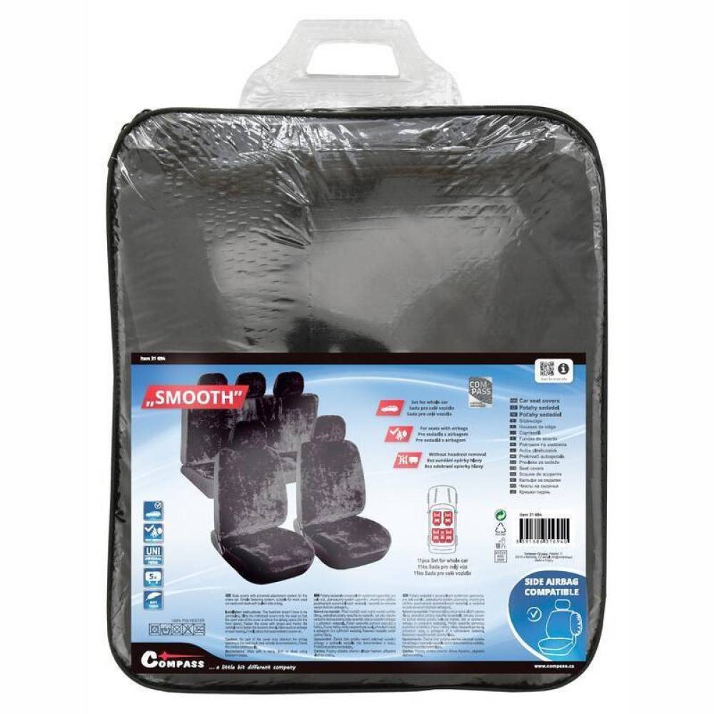 Set 8 huse auto plus negru, airbag, Smooth, 31694 Compass Set 8 huse auto plus negru, airbag, Smooth, 31694 Compass
