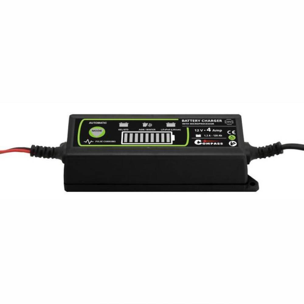 Redresor acumulator digital, 4A, 6-12V, 2-120Ah, 230V, baterie PB/GEL/AGM/LiFePO4, 07145 Compass
