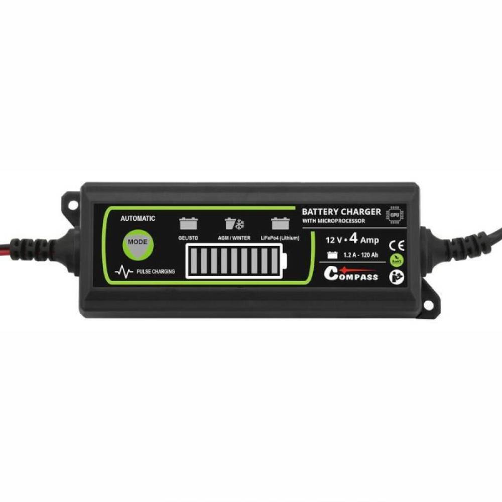 Redresor acumulator digital, 4A, 6-12V, 2-120Ah, 230V, baterie PB/GEL/AGM/LiFePO4, 07145 Compass