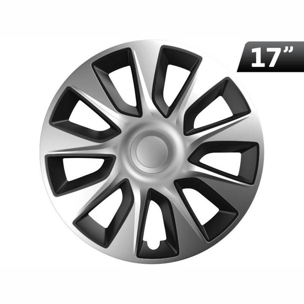 Capac roata 17inch, Stratos, silver cu negru, KV8296 Versaco