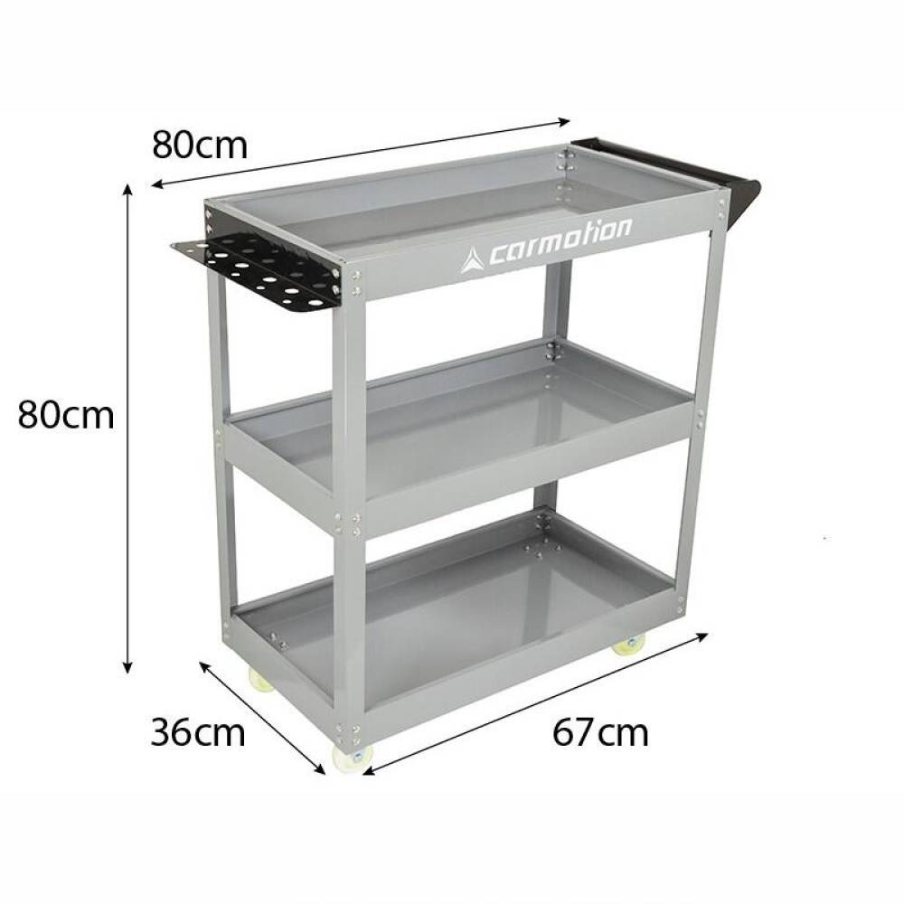 Carucior metalic cu rafturi scule, cu suport surubelnite, 86841 Carmotion 