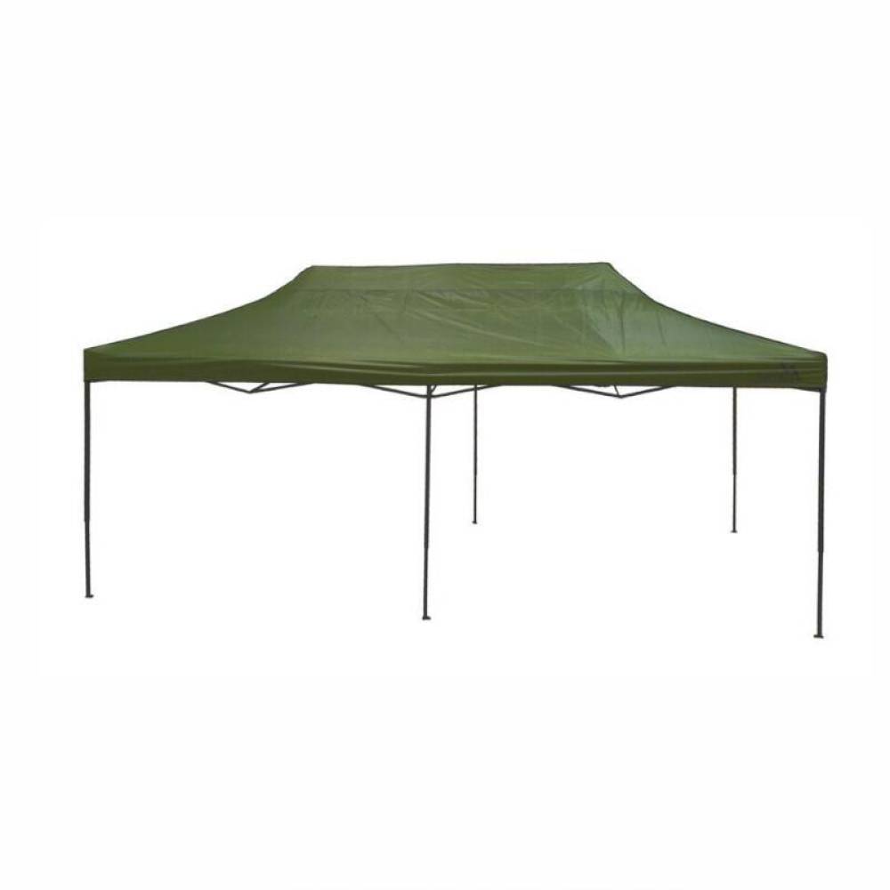 Cort pavilion de gradina, petreceri, metalic, 3x6m, pliabil, antiploaie 600D, verde, 13339 Cattara