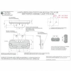 Lampa gabarit 105x45, LED, Stripe, galbena, cu suport, 12-24V, W128 904 Was