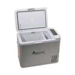 Frigider auto cu compresor 35L, 12V-24V-230V, 45W, -20°C, conectare bluetooth, cu aplicatie pe telefon, USB, Silver Frost, 07082 Alpicool