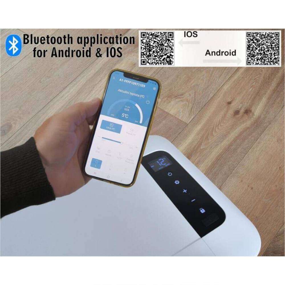 Frigider auto cu compresor 25L, 12V-24V-230V, 45W, -20°C, conectare bluetooth, cu aplicatie pe telefon, USB, 07081 Alpicool 