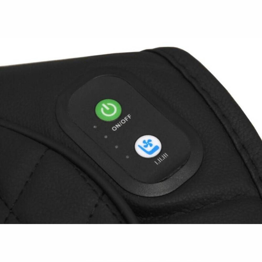 Perna scaun cu ventilatie, 12V, textil si piele sintetica, 3 trepte de viteza, negru, Dave Air, 04083 Compass