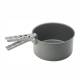 Set vase gatit camping, outdoor, 9 componente, cu oala, tigaie, arzator, maner, aprinzator, pentru 2 persoane, 13610 Cattara