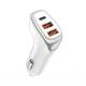 Incarcator auto 3xUSB, 12-24V, 2xUSB-A si USB-C, 38W, alb-portocaliu, 03886 Amio 