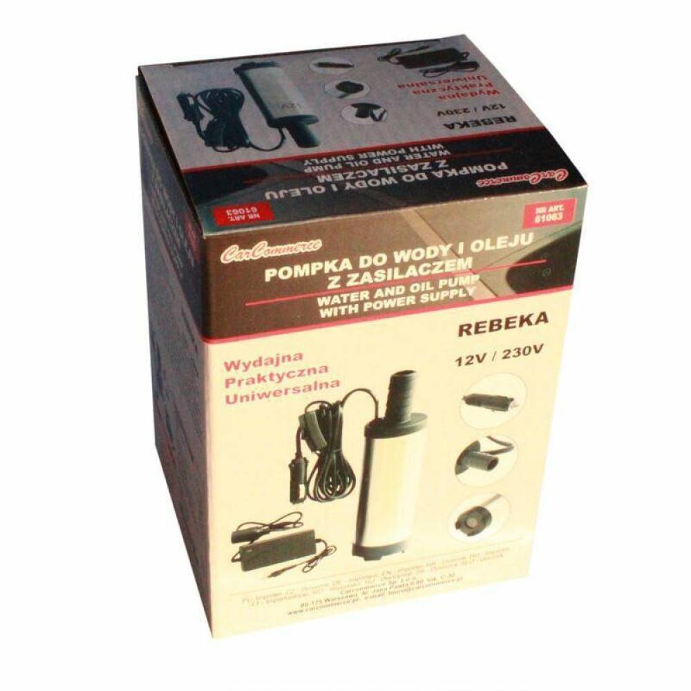 Pompa electrica scos combustibil 12V-230V, 20W, 15l/min, submersibila, fi38, Rebeka 61063 CarCo