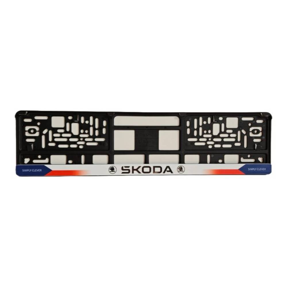Suport numar scris SKODA, fundal alb, Dobre