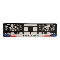 Suport numar scris SKODA, fundal alb, Dobre