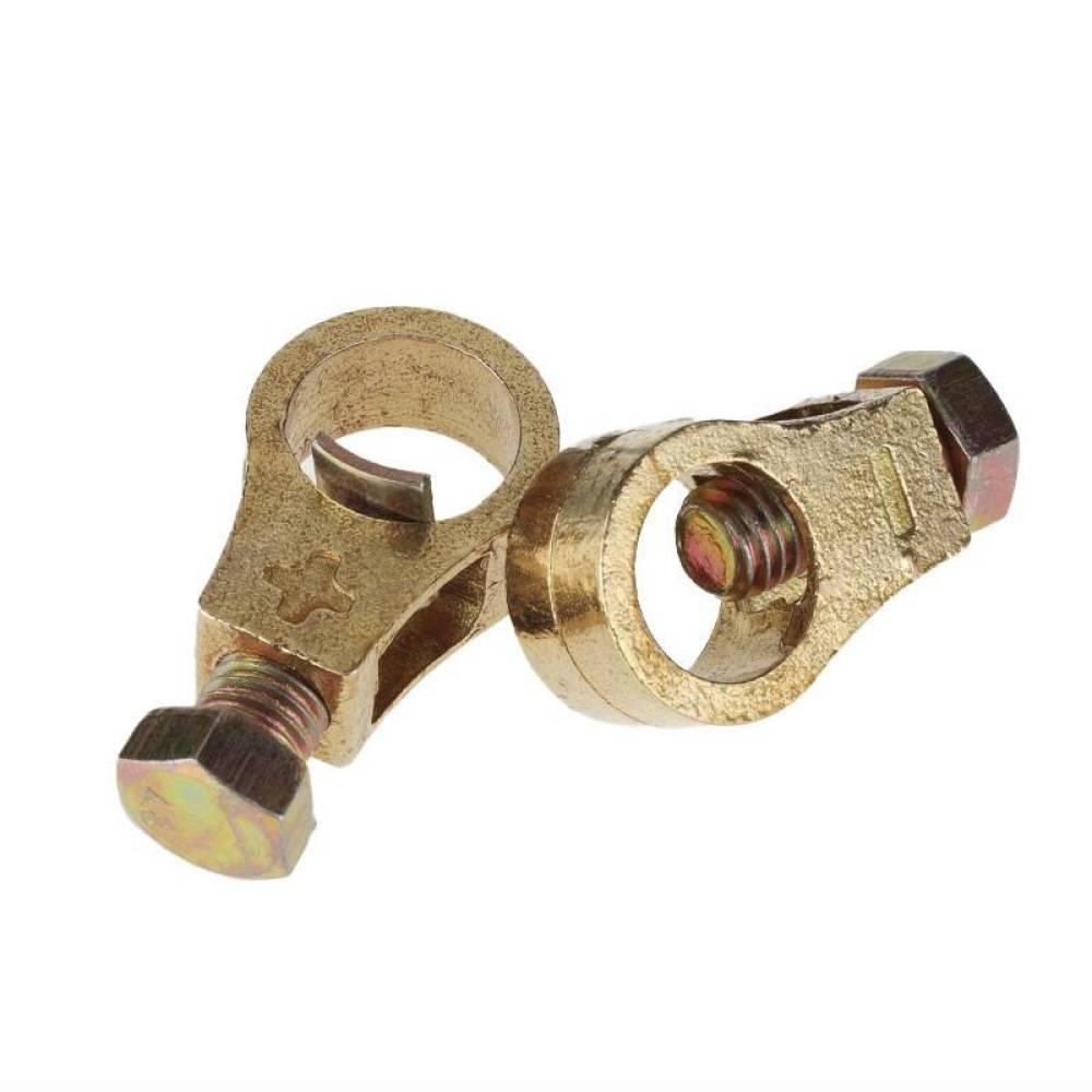 Set 2 borne acumulator 12-24V, cupru, fixare rapida cu surub, fi 16-18mm, max 300A, 58962 Carmotion