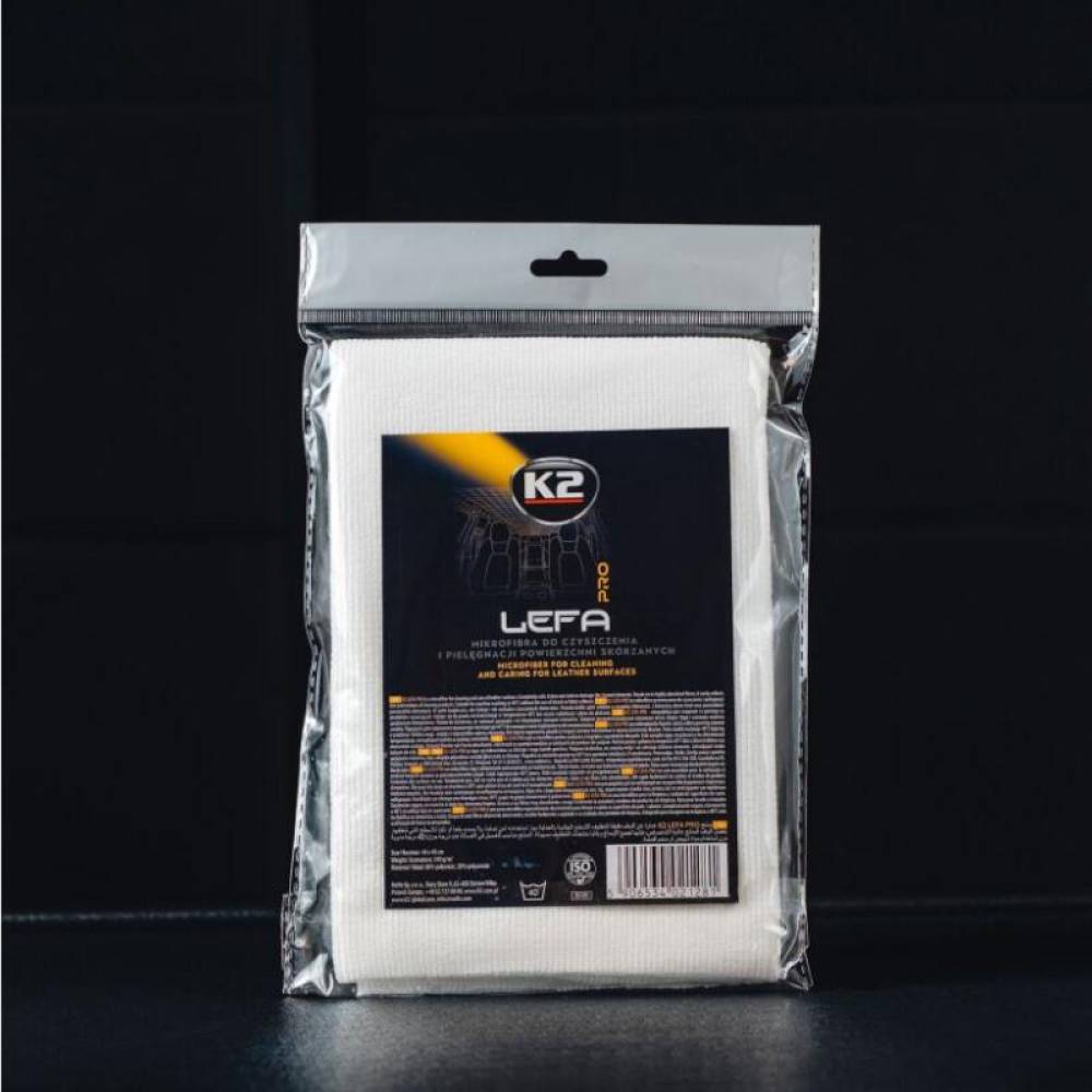 Laveta microfibra 40x40, pentru curatare piele, alba, Lefa Pro, D5105 K2
