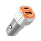 Incarcator auto 2xUSB, 12-24V, USB-A si USB-C, 38W, alb-portocaliu, 03883 Amio Incarcator auto 2xUSB, 12-24V, USB-A si USB-C, 38W, alb-portocaliu, 03883 Amio