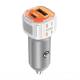 Incarcator auto 2xUSB, 12-24V, USB-A si USB-C, 38W, alb-portocaliu, 03883 Amio Incarcator auto 2xUSB, 12-24V, USB-A si USB-C, 38W, alb-portocaliu, 03883 Amio