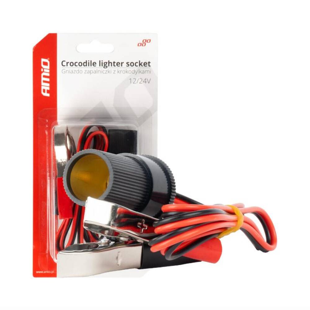 Mufa bricheta cu clesti baterie 12-24V, cablu 100cm, 03804 Amio 