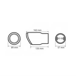 Ornament toba interior 43-56, exterior 89mm, L162, crom carbon, 04065 Amio