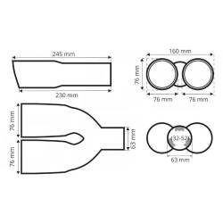 Ornament toba, interior 32-52, exterior 160x76, L245, dublu, negru mat, 04063 Amio Ornament toba, interior 32-52, exterior 160x76, L245, dublu, negru mat, 04063 Amio