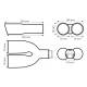 Ornament toba, interior 32-52, exterior 160x76, L245, dublu, negru mat, 04063 Amio
