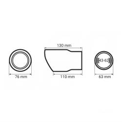 Ornament toba interior 43-62, exterior 76mm, L130, verde, 04071 Amio