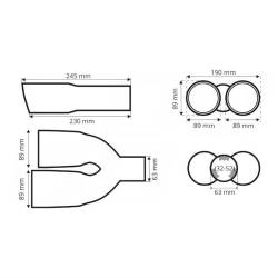 Ornament toba, interior 32-52, exterior 190x89, L245, dublu, crom, stanga, 04067 Amio Ornament toba, interior 32-52, exterior 190x89, L245, dublu, crom, stanga, 04067 Amio