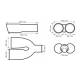 Ornament toba, interior 32-52, exterior 190x89, L245, dublu, crom, stanga, 04067 Amio