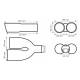Ornament toba, interior 32-52, exterior 190x89, L245, dublu, crom-carbon, dreapta, 04070 Amio