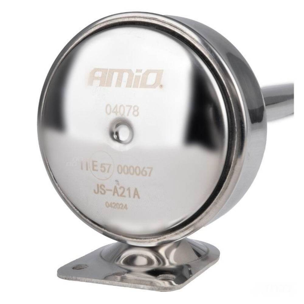 Claxon 12-24V, 120dB, 1 pipa rotunda, 62cm, crom, LowTone 04078 Amio Claxon 12-24V, 120dB, 1 pipa rotunda, 62cm, crom, LowTone 04078 Amio